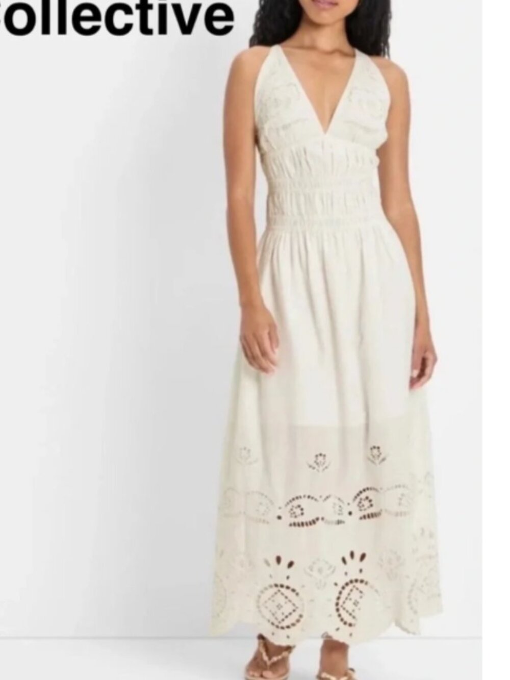 Collective Ivory Eyelet Maxi Dress